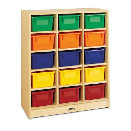 Jonti-Craft 15 Cubbie-Tray Mobile Unit-with Colored Trays 0648JC